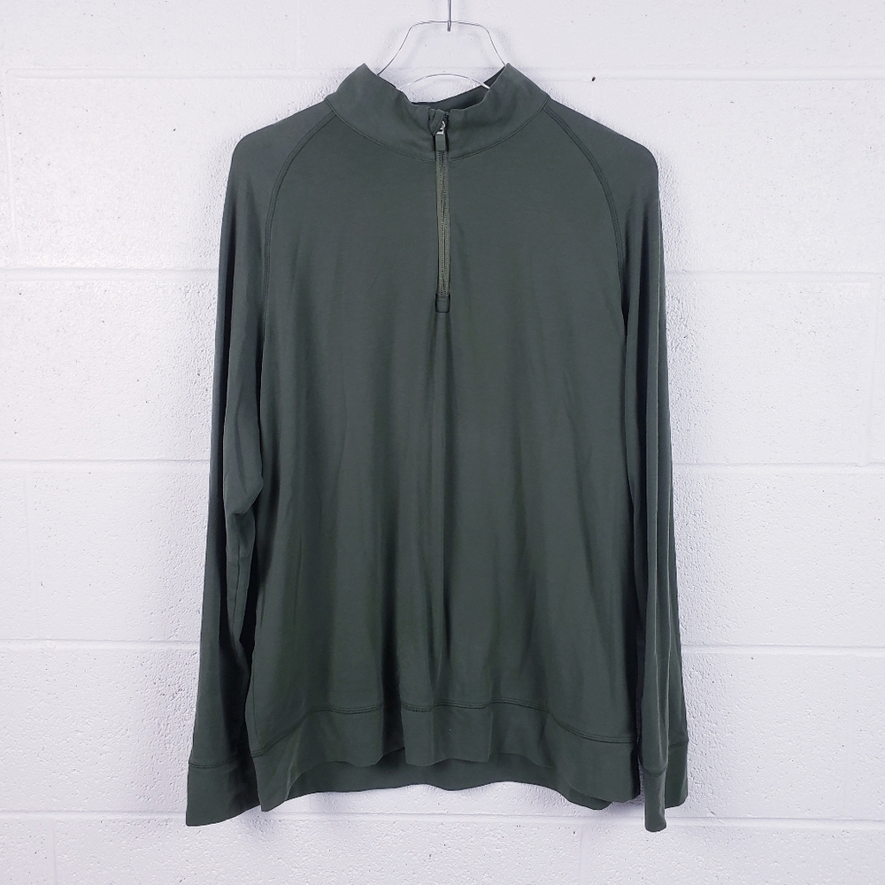 G/Fore Performance Olive Green Quarter Zip Pullover Long Sleeve Men's‎